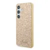 Guess PC/TPU Glitter Flakes Metal Logo tok Samsung Galaxy S24+ arany - 1. kép