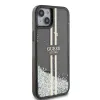 Guess PC/TPU Liquid Glitter Gold Stripe tok iPhone 15 Plus Black - 2. kép