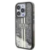 Guess PC/TPU Liquid Glitter Gold Stripe tok iPhone 15 Pro Max-hoz, fekete - 0. kép