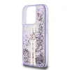 Guess PC/TPU Liquid Glitter Gold Stripe tok iPhone 15 Pro készülékhez, Lila - 3. kép
