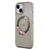 Guess PC/TPU Flowers Ring Glossy Logo MagSafe tok iPhone 15 fekete - 0. kép