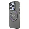 Guess PC/TPU Flowers Ring Glossy Logo MagSafe tok iPhone 15 Pro Max fekete - 0. kép