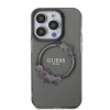 Guess PC/TPU Flowers Ring Glossy Logo MagSafe tok iPhone 15 Pro Max fekete - 1. kép
