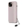 Karl Lagerfeld PU Saffiano Rhinestone Charm tok iPhone 15 Pink - 1. kép