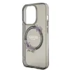 Guess PC/TPU Flowers Ring Glossy Logo MagSafe Case for iPhone 13 Pro fekete - 3. kép