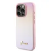 Guess PU bőr Iridescent Metal Script tok iPhone 15 Pro Pink - 1. kép