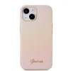 Guess PU Bőr Iridescent Metal Script Tok iPhone 15-höz Arany - 1. kép