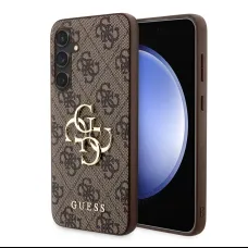 Guess PU 4G Metal Logo tok Samsung Galaxy S23 FE Barna tok