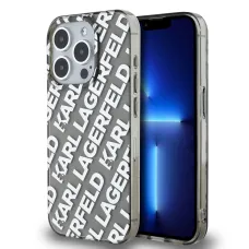 Karl Lagerfeld IML Electroplated Repeated Logo tok iPhone 15 Pro Max ezüst