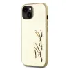 Karl Lagerfeld Wrinkled PU Signature Logo tok iPhone 14 Gold - 1. kép