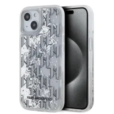 Karl Lagerfeld Liquid Glitter Monogram Gradient tok iPhone 14 fehér