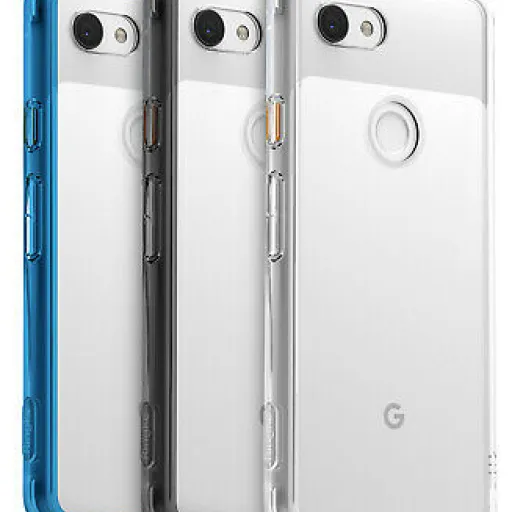 Pixel 3a XL tok Ringke Fusion Google Aqua blue színben