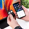 Airpods 1/2 ultravékony szilikon tok karabínerrel fekete - 0. kép