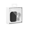 Airpods 1/2 ultravékony szilikon tok karabínerrel fekete - 3. kép