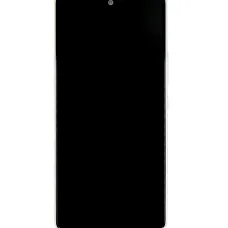 LCD kijelző + Érintőegység + Előlapi borítás Samsung A536B Galaxy A53 5G Csodás Fehér (Szerviz Csomag)