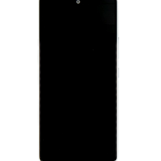 LCD kijelző + Érintőegység + Előlapi borítás Samsung A536B Galaxy A53 5G Csodás Fehér (Szerviz Csomag)