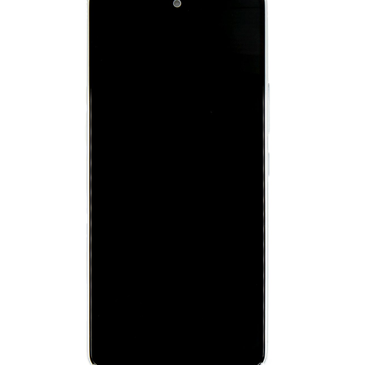 LCD kijelző + Érintőegység + Előlapi borítás Samsung A536B Galaxy A53 5G Csodás Fehér (Szerviz Csomag)