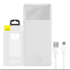 Baseus Bipow Powerbank, 20000mAh, 20W (fehér)