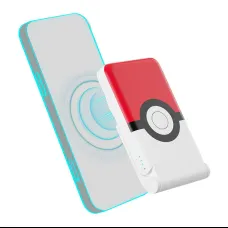 Magnetic powerbank OTL 5000 mAh, USB-C 15W, Pokemon Pokeball állvánnyal (piros-fehér)