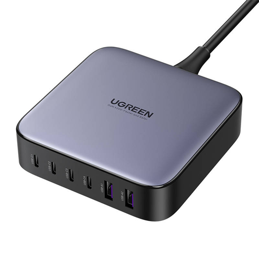 UGREEN 200 W-os hálózati töltő, 2xUSB-A, 4xUSB-C, GaN (fekete) 40914B