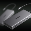 USB-C Hub Ugreen CM681 4x USB, 2x HDMI, DisplayPort, RJ45, SD/TF, AUX, PD 100W (szürke) - 0. kép