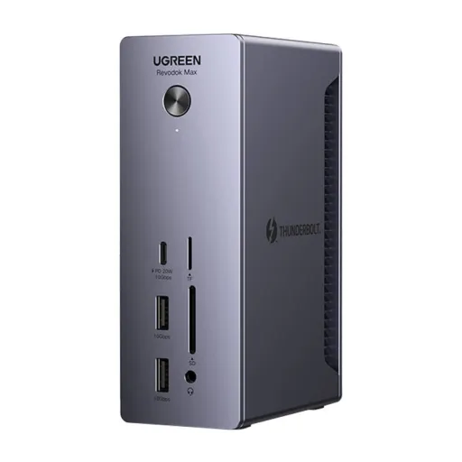 Ugreen U710 dokkoló állomás 2x Thunderbolt 4, DisplayPort 8K 30Hz, 4x USB, USB-C, RJ45, SD/TF, AUX, PD 90W (szürke)