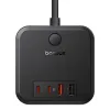 Baseus PowerCombo hálózati töltő 3AC+2U+2C, 30W, 1,5m (fekete) - 0. kép