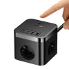 Baseus PowerCombo hálózati töltő 3AC+2U+2C, 30W, 1,5m (fekete) - 2. kép