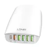 LDNIO A6573C EU 5USB, USB-C 65W hálózati töltő + tápkábel - 3. kép