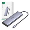 USB-C Hub Ugreen CM498, 3x USB 3.0, HDMI 4k 30Hz, VGA, RJ45, SD/TF, PD 100W (szürke) - 0. kép