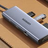 USB-C Hub Ugreen CM498, 3x USB 3.0, HDMI 4k 30Hz, VGA, RJ45, SD/TF, PD 100W (szürke) - 1. kép