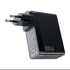 GaN Mcdodo CH-8101 Pro univerzális UK/US/EU utazó töltő/adapter, 100W, 2xUSB-C, USB-A (fekete)