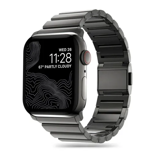 Tech-Protect SteelBand karkötő Apple Watch 4 / 5 / 6 / 7 / 8 / 9 / SE / Ultra 1 / 2 (42/44/45/49 mm) - Fekete