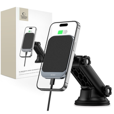Tech-Protect MM15W-V2 autós telefontartó MagSafe 15W-os induktív töltővel a műszerfalra - fekete