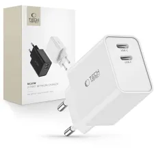 Tech-Protect C35W hálózati töltő 2x USB-C PD 35W - fehér