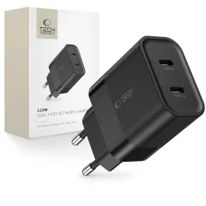 Tech-Protect C20W hálózati töltő 2x USB-C PD 20W - fekete