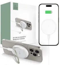 Tech-Protect QI15W-A33 induktív töltő MagSafe és állvány funkcióval, USB-A / USB-C kábellel - fehér