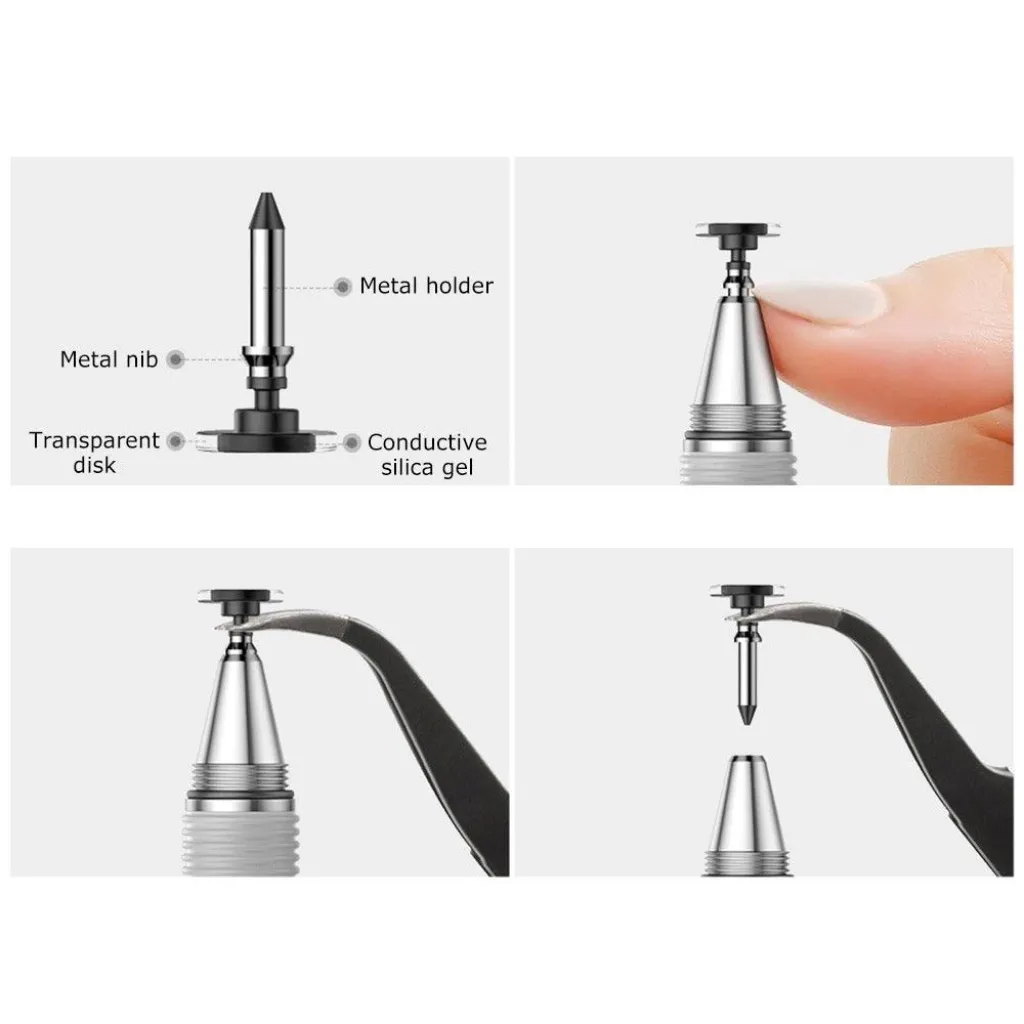 Baseus Golden Cudgel ACPCL-0S kétoldalú stylus toll tabletekhez és telefonokhoz zselés tollal - ezüst - 13