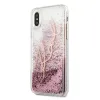 Karl Lagerfeld KLHCPXTRKSRG iPhone X/XS rózsaszín-arany Glitter Signature tok - 0. kép