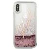 Karl Lagerfeld KLHCPXTRKSRG iPhone X/XS rózsaszín-arany Glitter Signature tok - 1. kép