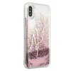 Karl Lagerfeld KLHCPXTRKSRG iPhone X/XS rózsaszín-arany Glitter Signature tok - 2. kép