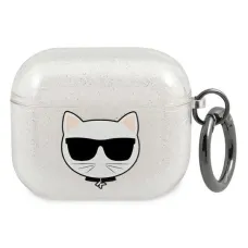 Karl Lagerfeld KLA3UCHGS AirPods 3 tok ezüst Glitter Choupette