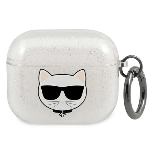 Karl Lagerfeld KLA3UCHGS AirPods 3 tok ezüst Glitter Choupette