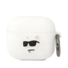 Karl Lagerfeld KLA3RUNCHH AirPods 3 tok fehér/fehér Szilikon Choupette Head 3D