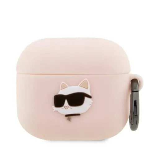 Karl Lagerfeld KLA3RUNCHP AirPods 3 pink/pink Silicone Choupette Head 3D tok