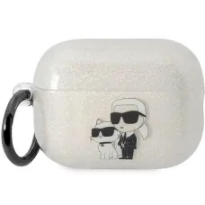 Karl Lagerfeld KLAP2HNKCTGT Airpods Pro 2 tok átlátszó csillogó Karl & Choupette