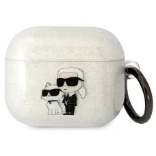 Karl Lagerfeld KLA3HNKCTGT AirPods 3 tok transzparens glitter Karl&Choupette