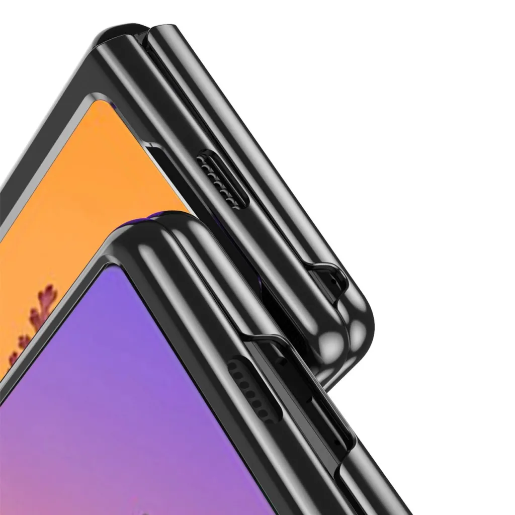 Plating Case tok Samsung Galaxy Z Fold 4 tok kék színű fém kerettel - 7