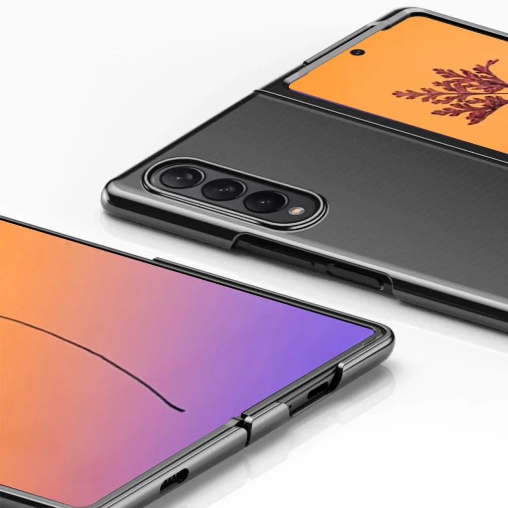 Plating Case tok Samsung Galaxy Z Fold 4 tok kék színű fém kerettel - 8