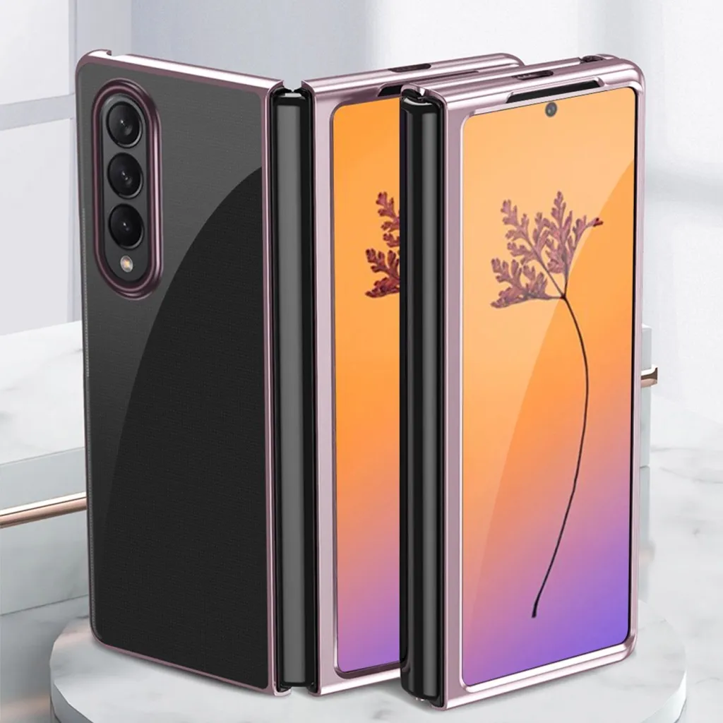Fekete Plating Case tok Samsung Galaxy Z Fold 4-hez fém kerettel - 11